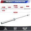 ODK Olympic Barbell, Barbell Bar with 2 Inch Sleeve, Barbell Weight Bar for Home Gym, Strength Training Bar for Bench Press, Universal Fit, Silver - 3 of 4