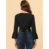 INSPIRE CHIC Women's Flare Sleeve Bow Tie Back Lightweight Party Blouse Top - 4 of 4