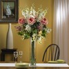 Nearly Natural Rose, Delphinium and Lilac Artificial Flower Arrangement, Pink - 2 of 2
