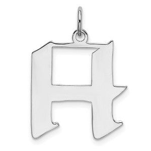 Black Bow Jewelry Sterling Silver Karlie Collection Artisan Block Initial Charm Letter H - 1 of 4