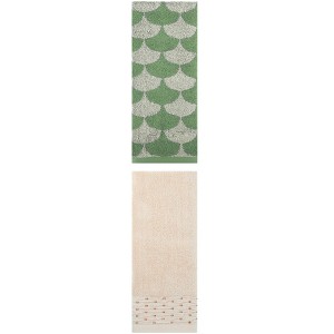 REGALWOVEN Cotton Geometric Absorbent Soft Decorative Hand Towel for Bathroom Hand Face Gym Spa 14" x 30"/13" x 29" 2 Pcs - 1 of 4