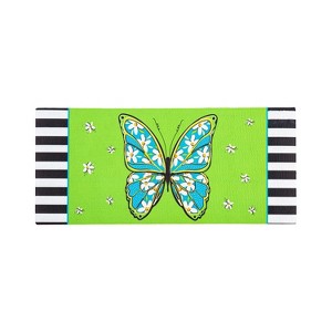 Evergreen Floral Butterfly Welcome Sassafras Indoor Outdoor Switch Doormat 1'10"x10" Multicolored - 1 of 1