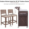 Kitchen Island with Raised Shelf, Internal Storage Rack and Adjustable Shelf - 4 of 4