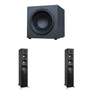 Elac Debut 3.0 Df53 Black Tower Speakers (Pair) With Debut 15 Inch Subwoofer - 1 of 4