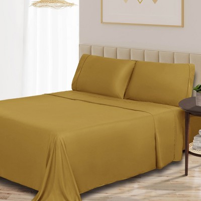 Gold Twin Rayon Bamboo Deep Pocket Sateen Sheet Set