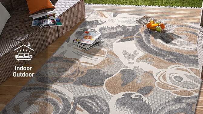 World Rug Gallery Modern Floral Indoor/Outdoor Area Rug, 2 of 13, play video