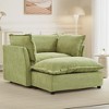 Upholstered  Chenille Accent Chair with Movable Ottoman, Modern Armchair Sofa with Wide Seat and Curved Armrests, Cozy Accent Chair for Living-Koiai - 2 of 4