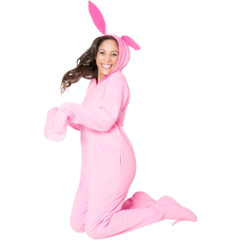 A Christmas Story Womens' One Piece Bunny Pajama Costume Union Suit Outfit, 2 of 5
