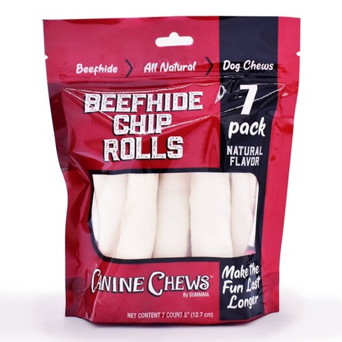 Rolled rawhide dog chews sales