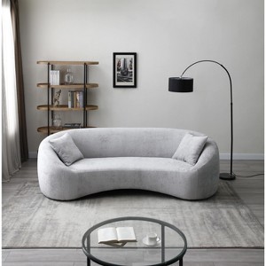 93" Minimalist Curved 3-Seater Sofa, Chenille Velvet Upholstered Cloud Couch with Tight Curved Back for Living Room, Apartment,Office - 1 of 4