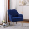 CAVINAS Accent Chair with Gold Legs and Adjustable Legs,Modern Arm Chair for Bedroom,Reading Room - 2 of 4