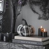 Whisen Fabric Plaid Pumpkin, Holiday Halloween Decoration - Black & White - 3 of 4