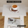 End Table, Narrow Side Table with 2 Tier Storage Shelf, Small Space Side Table for Farmhouse Bedroom, Studio Apartment, Entryway - 3 of 4