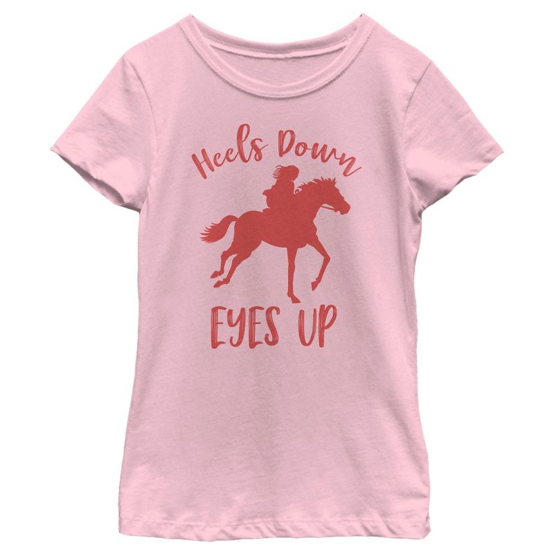 Girl's Lost Gods Horse Ride Heels Down Eyes Up T-Shirt, 1 of 5