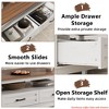 Farmhouse Coffee Table with Drawers, 47.2" Center Table Rustic Coffee Tables - 3 of 4