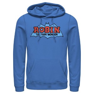 Men's Batman Logo Boy Wonder Robin Pull Over Hoodie - 1 of 3