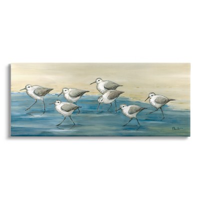 Stupell Sandpiper Bird Flock Beach Shoreline Gallery Wrapped Canvas Wall Art