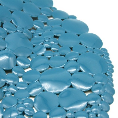 Peacock Blue PVC Non-Slip Square Shower Mat 20" x 20"