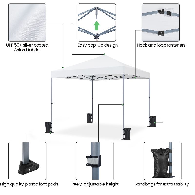 Yaheetech 8x8ft Pop-up Canopy Instant Tent, 4 of 8