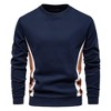 Men's Long-Sleeved Stitching Sweatshirt Round Neck Sports Pullover - 2 of 3