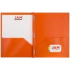JAM 6pk POP 2 Pocket School Presentation Plastic Folders with Prong Fasteners Orange: Stationery, 100 Sheet Capacity - 3 of 4