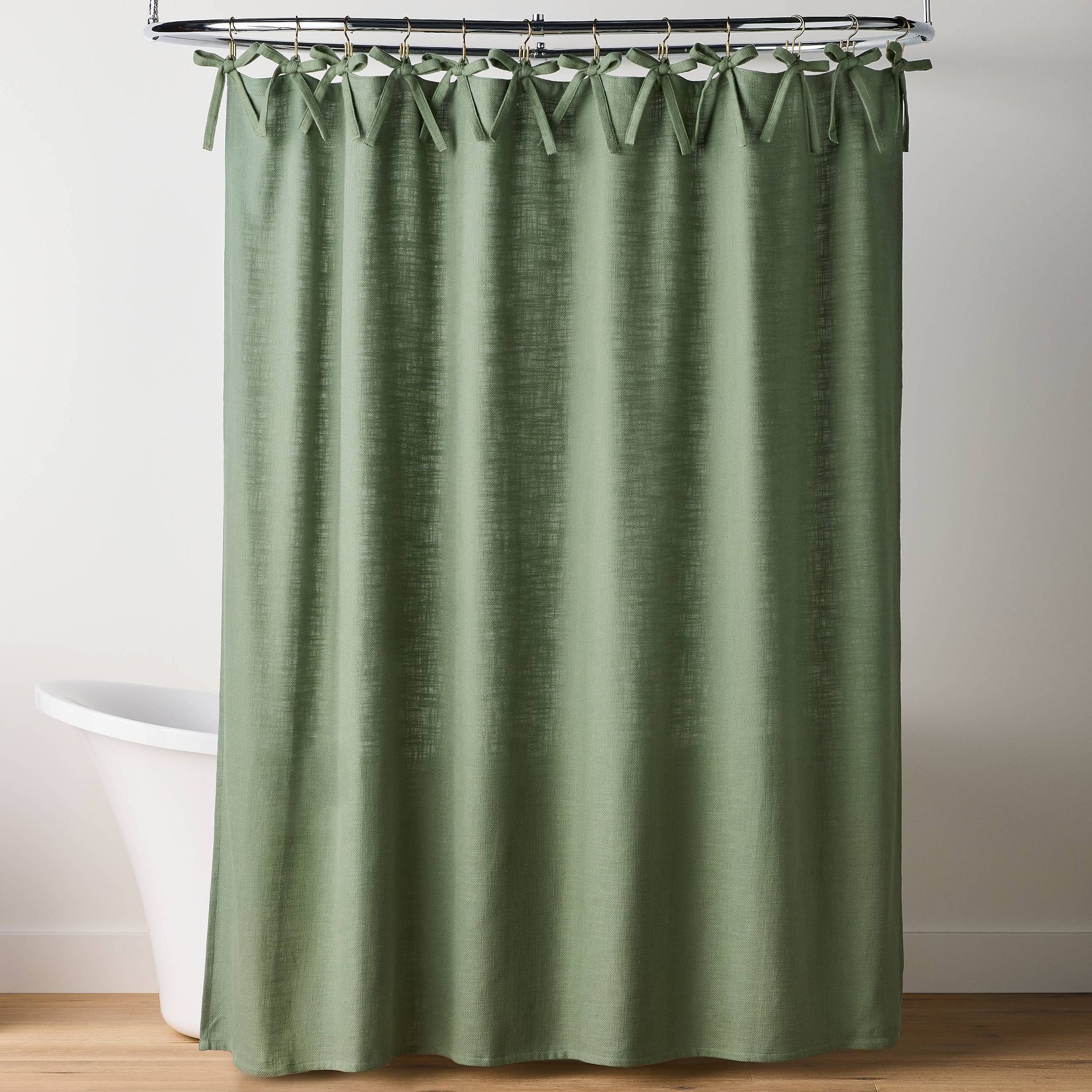 Ribbon Tie Shower Curtain Green - Hearth & Hand™ with Magnolia