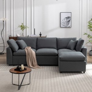 Modern Sectional Sofa, Down Filled Upholstery Convertible Sectional Sofa Couch for Living Room, Modular L-Shape Sofa Couch with Reversible Chaise - 1 of 4