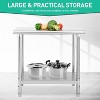 Stainless Steel Work Table, NSF Commercial Grade, Adjustable Shelf, Silver - 4 of 4