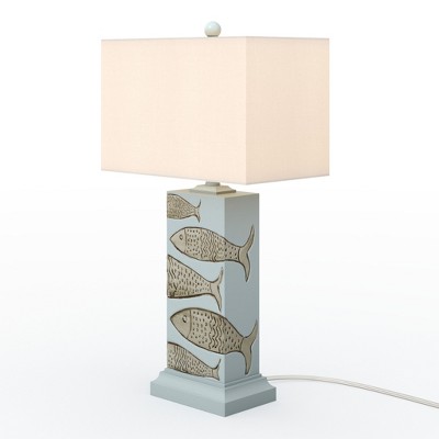 HomeRoots Set of Two 28" Blue Table Lamp With White Cone Shade