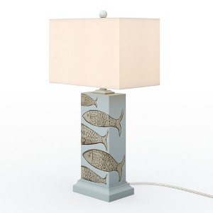 HomeRoots Set of Two 28" Blue Table Lamp With White Cone Shade - 1 of 4