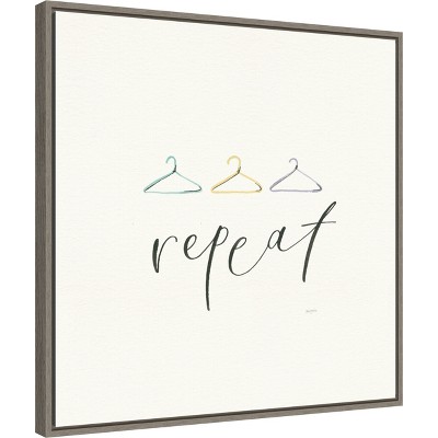 Wash Dry Fold Repeat Typography Canvas Wall Art 22 x 22-in
