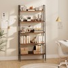 5 Tier Bookshelf with Open Shelves, Farmhouse Wood Bookcase with Adjustable Feet, Metal Frame Storage Rack for Home Office, Bedroom, Living Room - 4 of 4