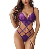 Avidlove Women Lingeries Deep V Teddy Lingerie Lace Bodysuit Cut Out One Piece Mini Babydoll - 2 of 4