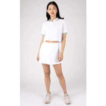 90 Degree By Reflex Womens Dynamic Pique Cropped Boxy Polo Tee
