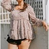 Women's Floral Tiered Woven Top - Plus - Oddi - 2 of 2