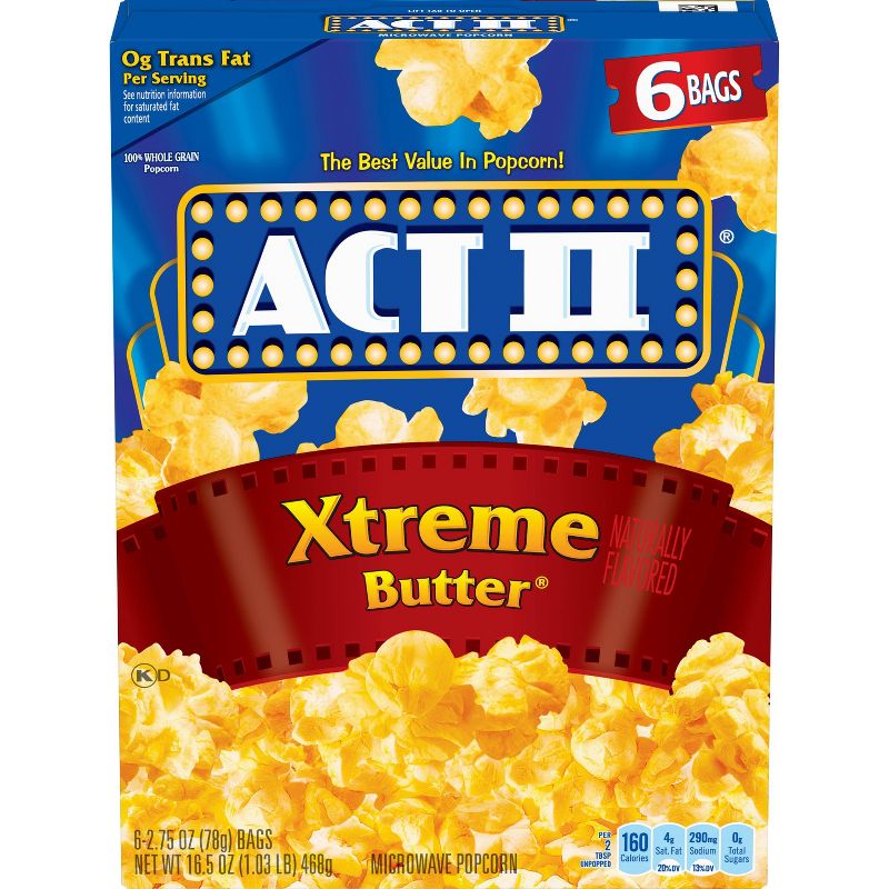 Act II Extreme Butter Microwave Popcorn - 16.5oz, 1 of 5