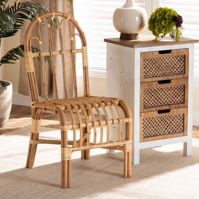 Tropical Charm Handmade Rattan & Cane Brown Side Chair