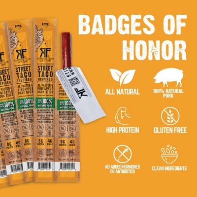 Righteous Felon Craft Jerky Street Taco Protein Snack Pork Meat Stick - 1oz/9ct