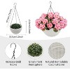 Coucheta Artificial Hanging Geraniums 2-Pack, UV Resistant Outdoor Flowers with White Baskets, Fake Plants for Porch Patio Garden Decor - 3 of 4