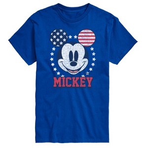 Men's - Disney - Mickey Mouse Ears USA Flag With Stars Short Sleeve Graphic T-Shirt - 1 of 4