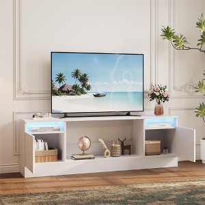 75" Modern TV Stand with Storage - Entertainment Center Compatible with 36" Electric Fireplaces - 1 of 4