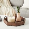 Juvale Decorative Rustic Wooden Serving Tray with Metal Handles for Candles, Table, Farmhouse Decor (11.75 x 11.75 x 2.75 In) - 2 of 4