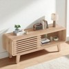 46" Mid-Century Modern TV Stand with Sliding Door Storage, Console Table for TVs Up to 59", Media Center for Living Room or Bedroom - 3 of 4