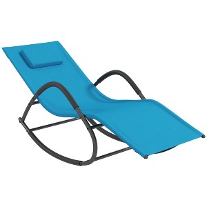Outsunny Garden Rocking Sun Lounger Outdoor Zero-gravity Reclining Rocker Lounge Chair for Patio, Deck, Poolside Sunbathing - 1 of 4