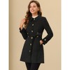 Allegra K Women's Vintage Faux Suede Mid-Thigh Belted Single Breasted Trench Coat - 2 of 4
