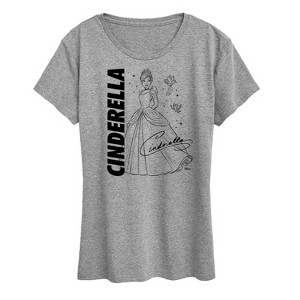 Women's - Disney - Cinderella Sketch Short Sleeve Graphic T-Shirt - 1 of 4