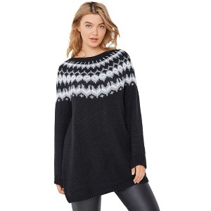 ellos Plus Size Fair Isle Sweater Tunic - 1 of 4
