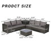 Sapphtopaz Patio Furniture Set Wicker Outdoor Chairs Sectional Sofa with Cushions and Coffee Table for Outdoor, Garden, Terrace - 3 of 4