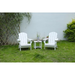 SKRAN Set of 3 Durable Garden Furniture Set, Weather-Resistant HDPE Patio Set with 1 Side Table & 2 Adirondack Chair for Deck ＆ Outdoor - 1 of 4