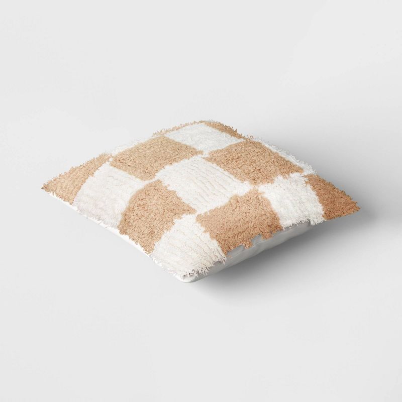  Tufted Checkerboard Cotton Square Throw Pillow - Room Essentials™, 4 of 12